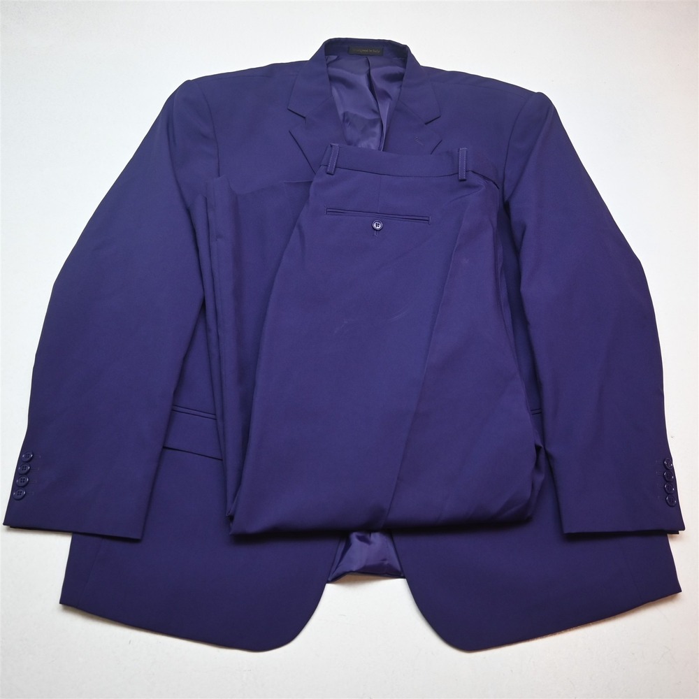 Lucci Collezione 50R 42x28 Purple Mens Jacket Pants Suit